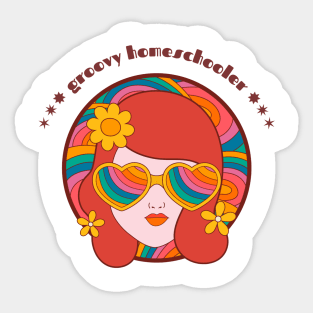 Groovy Homeschooler, Colorful Vintage Retro Style Sticker